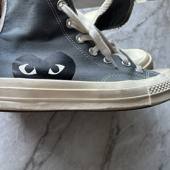 COMME DES GARCONS PLAY x Converse Unisex Chuck Taylor High Top Sneakers gray w6 - Picture 14 of 15
